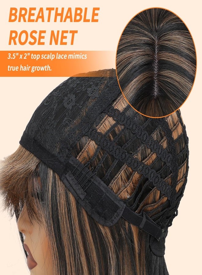 مِيلِيبْرُوتِيا شعر مستعار قصير بني اللون من ميليبروتيا للنساء ذوات البشرة السمراء، شعر مستعار بني فاتح متدرج مع غرة، طوله 14 بوصة، شعر مستعار مستقيم بدون غراء، مصنوع من مواد صناعية، مناسب للاستخدام اليومي والحفلات وأعياد الميلاد (14 بوصة). - Image 5